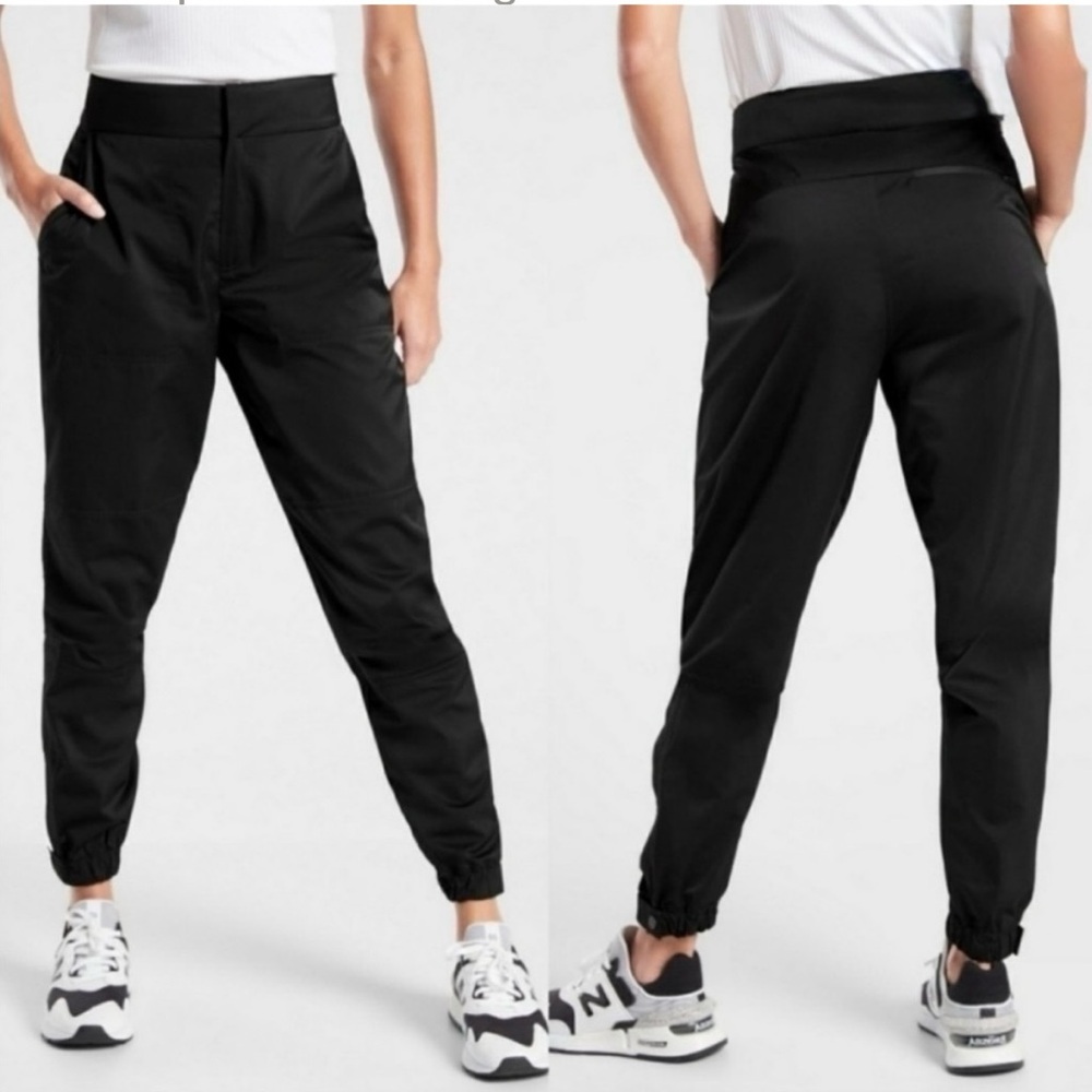 Athleta Black Tapered Track Joggers with Elastic Cuffs